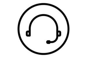 Headphone icon illustration. icon related to music player. Line icon style. Simple vector design editable