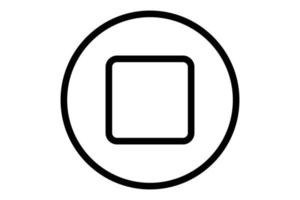 Stop icon illustration. icon related to music player. Line icon style. Simple vector design editable