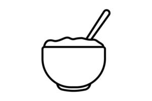 Porridge icon illustration. Icon related to breakfast. Line icon style. Simple vector design editable