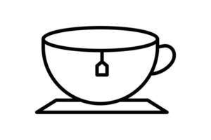 Breakfast icon illustration. Tea cup icon. Line icon style. Simple vector design editable