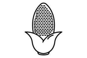 Corn icon illustration. Icon related to breakfast. Line icon style. Simple vector design editable