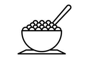 ilustración del icono de desayuno. icono de cereales. estilo de icono de línea. diseño vectorial simple editable vector