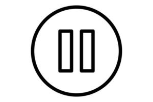 ilustración del icono de pausa. icono relacionado con el reproductor de música. estilo de icono de línea. diseño vectorial simple editable vector