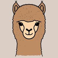 cabeza de animal camélido llamado alpaca vector