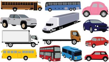 Car vector template on white background. Taxis and minivans, cabriolets and pickups. Urban, city car and vehicle transport vector flat icons. All elements of the group are on separate layers.