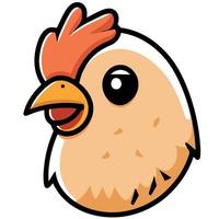 cute chicken bird animal head hen seen from the side vector