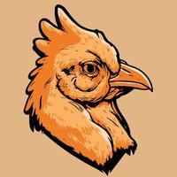 pollo pájaro animal cabeza gallina visto desde el lado vector