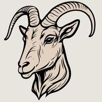 animal head domestic goat vector