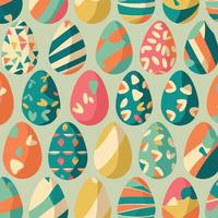 ood themed collection of easter eggs as pattern background vector