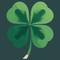 isolated green four leaf clover vector