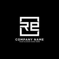 RE initial logo inspirations, square logo template, clean and clever logo vector