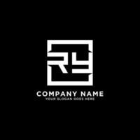 RY initial logo inspirations, square logo template, clean and clever logo vector