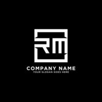 RM initial logo inspirations, square logo template, clean and clever logo vector