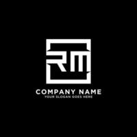 RM initial logo inspirations, square logo template, clean and clever logo vector