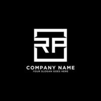 Inspiraciones del logotipo inicial de rp, plantilla de logotipo cuadrado, vector de logotipo limpio e inteligente