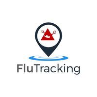 Flu Tracking logo design, health care logo template vector