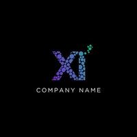 Creative gradient letter of XI logo vector illustration