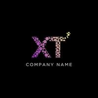 Creative gradient letter of XT logo vector illustration