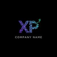 Creative gradient letter of XP logo vector illustration