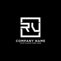 RV initial logo inspirations, square logo template, clean and clever logo vector