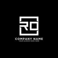 RO initial logo inspirations, square logo template, clean and clever logo vector