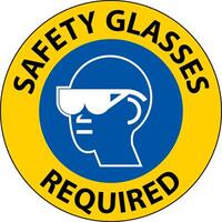 Floor Sign, Safety Glasses Required vector