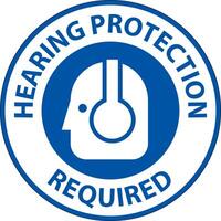 Label Floor Sign, Hearing Protection Required vector