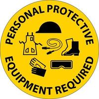Floor Sign, Personal Protective Equipment Required vector