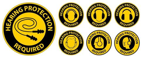 Label Floor Sign, Hearing Protection Required vector