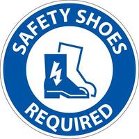 Label Floor Sign, Safety Shoes Required vector