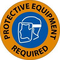 Floor Sign, Protective Equipment Required vector