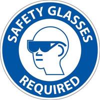 Floor Sign, Safety Glasses Required vector