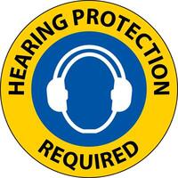 Label Floor Sign, Hearing Protection Required vector