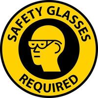 Floor Sign, Safety Glasses Required vector