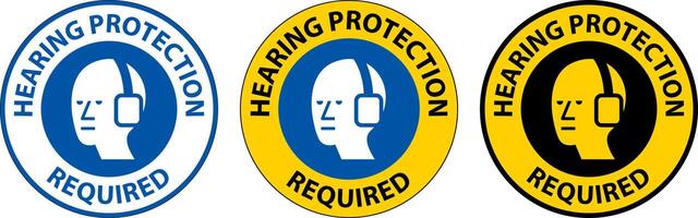 Label Floor Sign, Hearing Protection Required vector