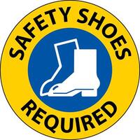 Label Floor Sign, Safety Shoes Required vector