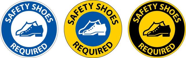 Label Floor Sign, Safety Shoes Required vector