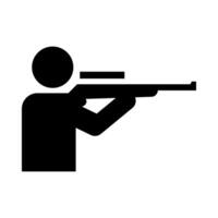 Shooting Range Diamond Caution Sign Rifle Range Symbol vector