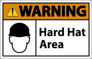 Warning Hard Hat Protection Required Area Sign On White Background vector