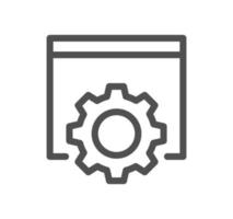 Robotic process automation related icon outline and linear vector. vector