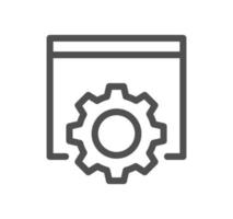 Robotic process automation related icon outline and linear vector. vector