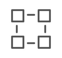 Robotic process automation related icon outline and linear vector. vector