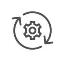 Robotic process automation related icon outline and linear vector. vector