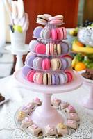 delicious sweets arranged on the table for event reception photo