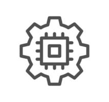 Robotic process automation related icon outline and linear vector. vector