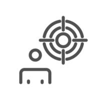 Target and goal related icon outline and linear vector. vector