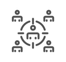 Target related icon outline and linear vector. vector