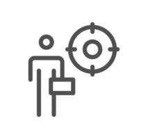 Target related icon outline and linear vector. vector