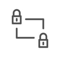 Locks related icon outline and linear vector. vector