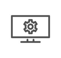 Robotic process automation related icon outline and linear vector. vector